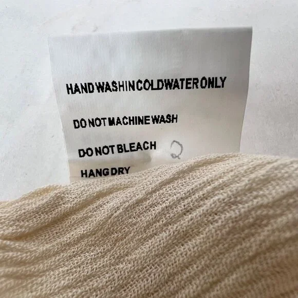 Solitaire Cream Sleeveless Halter Top Crochet Overlay Racerback Womens Size L ? - Picture 7 of 8